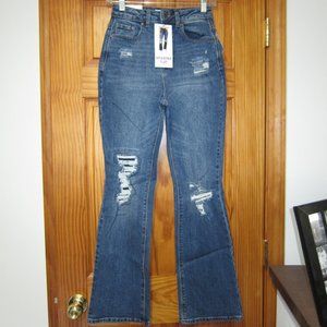Vanilla Star Rip & Repair Flare Jeans Women's Juniors 1 NEW